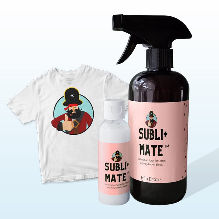 Subli+ Mate Sublimation Spray for Cotton and Polyester-3 oz Concentrate makes 16oz- Brighter and More Vibrant Colors. Polycrylic-Free.Made in USA