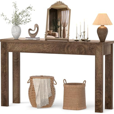 Armocity Console Table, 47" Farmhouse Wood Entryway Table, Sofa Tables Narrow Long Behind Couch, Entry Table for Entrance, Hallway, Living Room, Cracked Oak