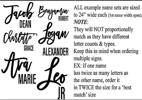 Custom Nursery Name Sign, Personalized with First and Middle Name, Baby Nursery Decor Kobasic Creations