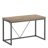 FOLUBAN Modern Home Office Desk, Rustic Wood and Metal Computer Desk, Industrial Study Writing Gaming Table Workstation, Vintage Laptop PC Desk, Oak 47 Inch FOLUBAN