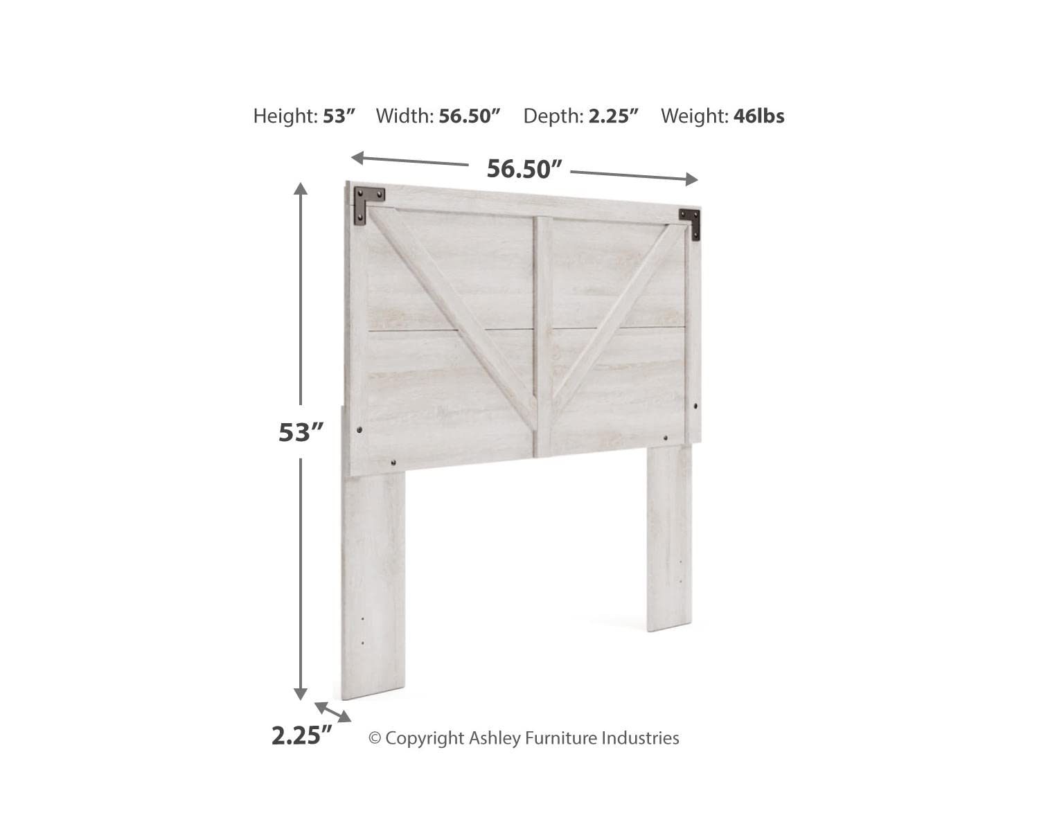 Signature Design by Ashley Shawburn Modern Farmhouse Headboard, Full, Whitewash - WoodArtSupply