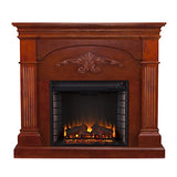 SEI Furniture Sicilian Harvest Traditional Style Electric Fireplace, Warm Brown Mahogany, 44.75 W x 14 D x 40.25 H (inches) SEI Furniture