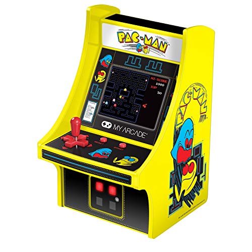 My Arcade DGUNL-3220 Micro Player Mini Arcade Machine Pac-Man Video Game, Fully Playable,6.75 Inch Collectible,Color Display, Speaker,Volume Buttons, Headphone Jack,Battery or Micro USB Powered, Black My Arcade