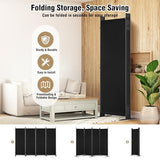 Yettsoy Room Divider 6FT Tall Folding Privacy Partition Screen, 88'' W Portable Wall Divider for Room Separation, Freestanding 4 Panel Room Divider Panel Privacy Screen for Dorm Studio Office, Black Yettsoy