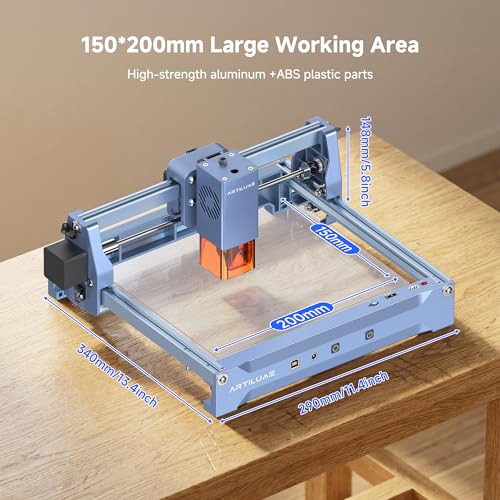 Artilume U1 Laser Engraver 3000mW, Laser Engraving Machine, WiFi, 0.01mm Precision, Large Working Area 150 * 200mm for Wood Leather Acrylic and More, Best for Beginners Small Business Artilume