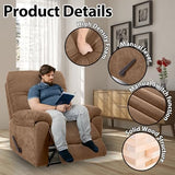Chizzyseat Manual Oversized Recliner Overstuffed Chairs Large Recliner High Weight Capacity Big and Tall Man Recliner for Heavy Duty 400lbs Adults for Living Room, Bedroom, Nursery, RV Brown