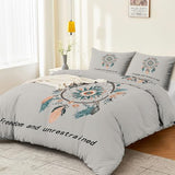 Single 61" x 79" Bedding Duvet Cover Set - Grey Minimalist Modern Fantasy Printed 3 Piece Brushed Microfiber Comforter Quilt Cover with Zipper Closure for Men and Women Generic