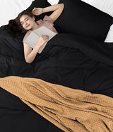 Utopia Bedding Duvet Cover Twin Size - 2 Piece with Zipper Closure - 1 Comforter Cover 68X90 Inches & 1 Pillow Sham 20X26 Inches (Black) Comforter Not Included Utopia Bedding