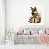 MOMDEDP German Shepherd Dog Diamond Art Painting Kits for Adults, Full Drill Wolf Dog Diamond Dots Paintings for Beginners, Round 5D Paint with Diamonds Pictures Gem Art Painting Kits 12x12inch MOMDEDP