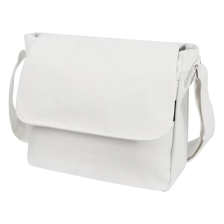 TopTie Classic Canvas Messenger Bag, White Canvas Shoulder Bag Side Bag for Men and Women TopTie