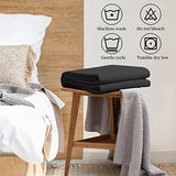 HollyHOME Luxury Checkered Super Soft Solid Single Pinsonic Bed Quilt Bedspread Bed Cover, Black, Twin HollyHOME
