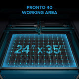 OMTech Pronto 90W CO2 Laser Engraver & Cutter – 35"x24" Workspace, 1000mm/s Speed, Autofocus, Air Assist, 2-Way Pass, for Wood, Acrylic & More OMTech