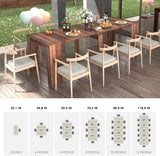 HOMBIX Extendable Dining Table, Transformer Folding Console Table for 10-12 People, Space Saving Dining Room Table for Apartments & Homes, Walnut HOMBIX
