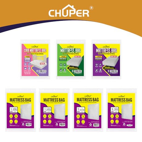 CHUPER Full/Twin XL/Twin Mattress Bags for Moving, Waterproof Plastic Mattress Cover,Mattress Bag for Disposal & Moving Bags for Storage CHUPER