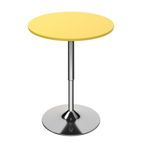 Magshion 23.5" Round Adjustable Height Bar Table, 27.5"-36" Range, 360° Swivel MDF Top Pub Table for Dining, Café, Cocktail, Yellow Magshion