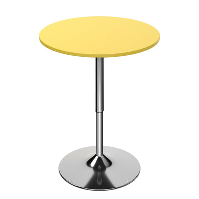 Magshion 23.5" Round Adjustable Height Bar Table, 27.5"-36" Range, 360° Swivel MDF Top Pub Table for Dining, Café, Cocktail, Yellow