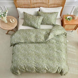 AMWAN King Size Comforter Set Olive Green 3 Pieces King Boho Floral Bedding Set, All Season King Bedding Sets with 1 Comforter and 2 Pillowcases, Soft Thick Aesthetic Comforter Sets AMWAN