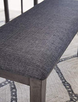 Signature Design by Ashley Bridson 6 Piece Dining Set, Includes Rectangular Dining Table, 4 Ladderback Chairs & Bench, Wood, 36" W x 60.13" D x 30" H, Gray Signature Design by Ashley