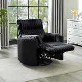 Roundhill Furniture Bocaton Wide Wale Corduroy Upholstery Manual Recliner, Black Roundhill Furniture
