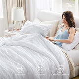 Comfort Spaces Twin/Twin XL Comforter Set for College Ogee Ruched Crinkle Texture Breathable Comforter Set Twin Dorm All Season Lightweight Bedding Set Shabby Chic Décor Pilow White 3 Piece Comfort Spaces