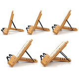 wishacc Large Size Bamboo Book Stand and Cookbook Holders for Reading Hands Free wishacc