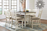 Signature Design by Ashley Bolanburg Farmhouse Counter Height Dining Room Table, White & Brown Signature Design by Ashley