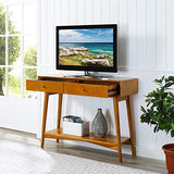 Crosley Furniture Landon Sofa Console Table with Drawers and Shelf for Hall, Entryway, or Living Room, Acorn Crosley Furniture