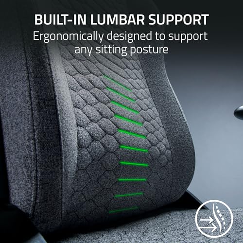 Razer Iskur V2 X Ergonomic Gaming Chair: Built-in Lumbar Support - Widened Seat - High Density Foam Cushions - Adjustable 152 Degree Recline - 2D Armrests - Plush Fabric Finish - Light Gray Edition Razer