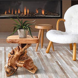 Warmaxx Natural Irregular Shape Tree Stump End Table Plant Stand 14"x13"x18"H Solid Cedar Wood Outdoor Rustic Sit Foot Stools Live Edge Coffee Side Table Living Room Bedroom Outdoor Garden Warmaxx