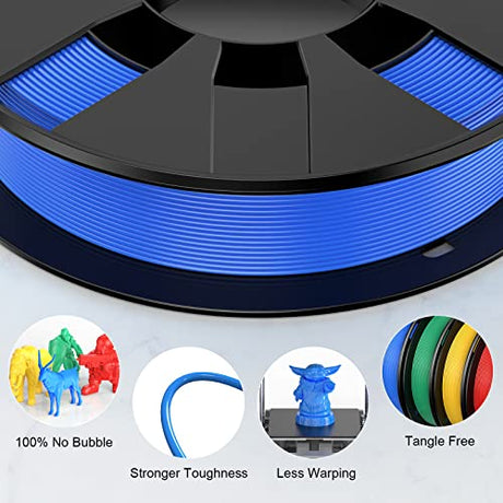 ENTINA 4 Colors PLA 3D Printer Filament Bundle, PLA Filament 1.75 mm for 3D Printers, Dimensional Accuracy +/- 0.02 mm, 200g x 4 Spools Set Entina
