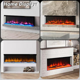Mexhom 3 Sided Glass Built-in 36" Electric Fireplace - Multi-Color Flames, Heater, DIY Crystal & Log Set, Smart App & Remote Control Mexhom