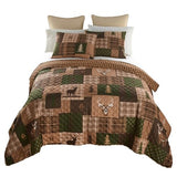 Donna Sharp Twin Bedding Set - 2 Piece - Green Forest Lodge Quilt Set with Twin Quilt and One Standard Pillow Sham - Machine Washable Donna Sharp
