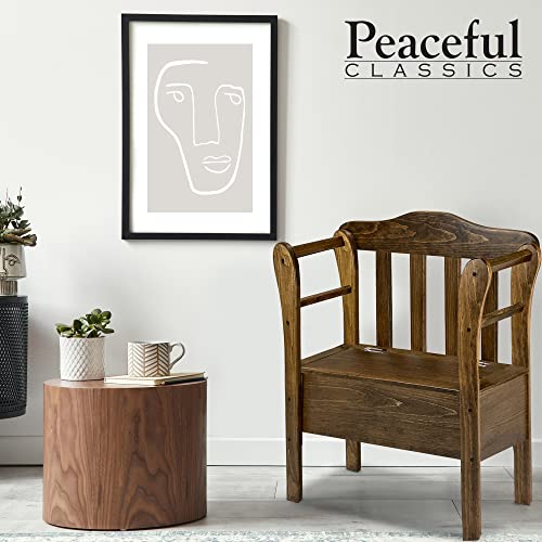 Peaceful Classics Bench with Storage - Small Wooden Storage Bench for Entryway, Hallway, Mudroom, Farmhouse, Bedroom, & Living Room, Amish Handmade Furniture Storage Organizer, Special Walnut Peaceful Classics