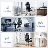 marrap Ergonomic Office Chair, Mesh Seat Cushion with 3D Armrests and 3D Headrest, Adjustable Lumbar Support with 90-120° Rocking Function, SGS Class 4 Gas Clylinder, Black marrap