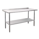 Profeeshaw Stainless Steel Prep Table NSF Commercial Work Table with Backsplash and Undershelf for Kitchen Restaurant 24x60 Inch Profeeshaw