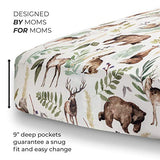Pobibaby - Premium Single Fitted Baby Boy Crib Sheets for Standard Crib Mattress - Ultra-Soft Cotton Blend, Safe and Snug, and Stylish Woodland Crib Sheet (Wildlife Animal) Pobibaby