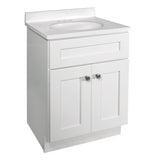 Design House Brookings 24 Inch Bathroom Vanity, Ready to Assemble, Solid Wood, Sherwin Williams® White, 586925 Design House