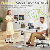 Furmax Electric Standing Desk, 45 x 24 Inches Sit Stand up Desk, Sit Stand Height Adjustable Home Office Desk with 4 Height Position Memory - with Splice Board (White, 45) Furmax