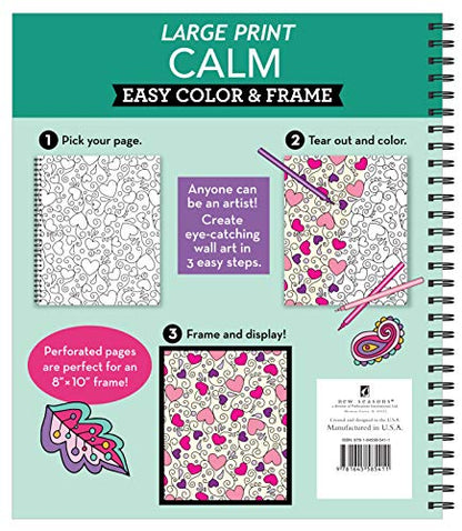 Large Print Easy Color & Frame - Calm (Stress Free Coloring Book)