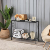 Tajsoon Console Table, 2-Tier Entryway Table，41.8”L Narrow Sofa Table with Shelves, Entrance Table for Hallway, Entryway, Living Room, Foyer, Corridor, Office, Black Tajsoon