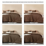 Litanika Brown King Size Comforter Set, 3 Pieces Tufted Boho Farmhouse Bedding Comforter Sets, Lightweight Fluffy Comforter Bed Set for All Season (104x90In Comforter and 2 Pillowcases) Litanika
