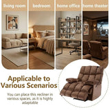 Cooexult Oversized Recliner Chair for Living Room, Extra Wide Manual Recliner for Big Man, Soft Velvet Fabric Recliner Sofa with Phone Holder for Living Room, Bedroom and Home Theater, Brown