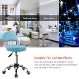 KKTONER Rolling Stool with Mid Back Height Adjustable Chair PU Leather Swivel Chair with Wheels for Office Home Task Drafting Sky Blue KKTONER