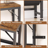 Asgolion 47.2'' Skinny Console Table with Power Outlet, 5.91" Behind Couch Table with Charging Station, Long Sofa Table, Narrow Entryway Table for Living Room, Foyer, Hallway, Rustic Brown Asgolion
