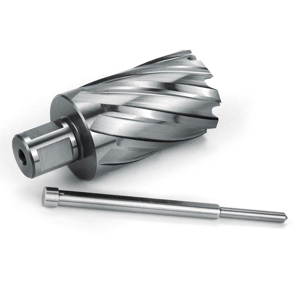 OSCARBIDE Annular Cutter 1-1/2 inch Cutting Diameter 2 inch Depth of Cut,3/4 inch Weldon Shank 2 Flat Mag Drill Bit with Pilot Pin for Magnetic Drill Press,1 Piece OSCARBIDE