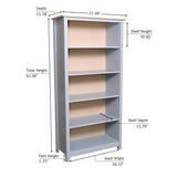 From The Tree Tall Solid Pine Wood Bookcase Shelf with White and Pine Finish WoodArtSupply