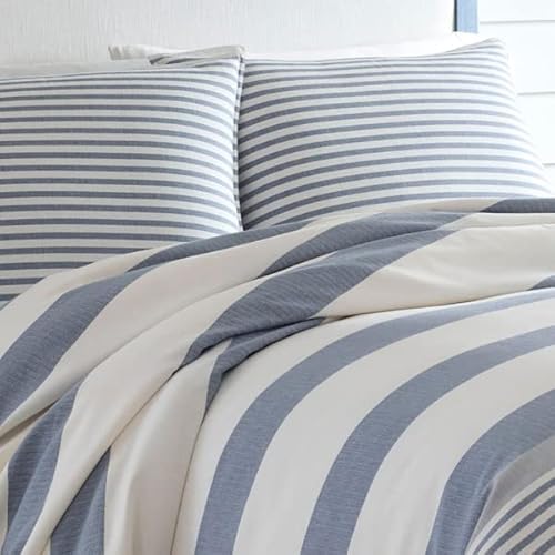 Nautica - Queen Duvet Cover Set, Cotton Reversible Bedding with Matching Shams, Mediterranean Inspired Home Decor for All Seasons (Fairwater Blue, Queen) Nautica