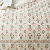 HoneiLife Queen Duvet Cover Set - Breathable 100% Cotton Floral 3pcs Wildflower Comforter Cover, with Zipper Closure and Corner Ties, Sweet Grass HoneiLife
