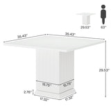 Tribesigns Square Conference Table, Modern 35.4-Inch Small White Business Meeting Table for Office Meeting Room Tribesigns