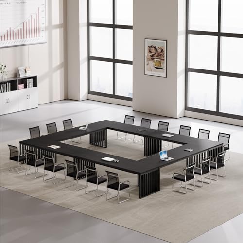 Tribesigns 6.56 ft Conference Table, Large Rectangle Meeting Seminar Table, Industrial Long Business Table for 6-8 People (Without Chair) (Black) Tribesigns